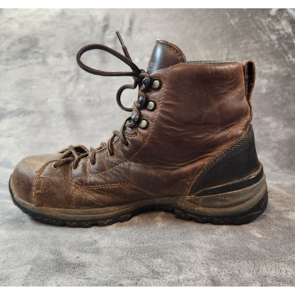 Danner Boots Mens 9 Brown Leather Stronghold 6" Composite Toe Waterproof 16723